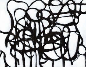 Composition en harmonie avec des lignes noires, c.2020 - Janel Bragg
