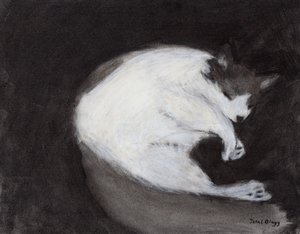 Thomas Taking a Nap, c. 2018 (fusain et pastel sur papier)