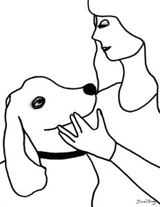 Vincent et Janel dans les lignes noires, vers 2024 (marqueur sur papier)