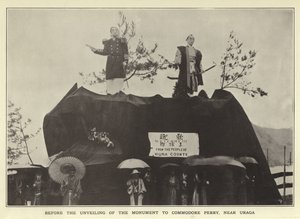 Avant le dévoilement du monument au commodore Perry, près d