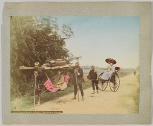 Jinrikisha et Kago, chaise de voyage, Japon - Japanese Photographer