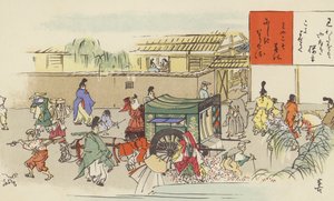 Une rue bondée à Hei-an, Kyoto - Japanese School