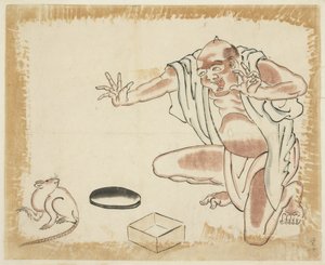 Une fable : Vieil homme et un rat - Japanese School
