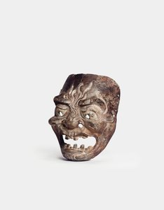 Masque en bois Gigaku