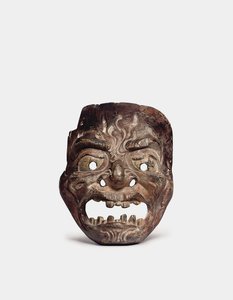 Un masque Gigaku en bois - Japanese School