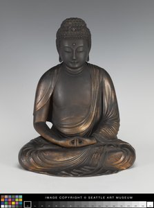 Bouddha Amida sur un piédestal de lotus - Japanese School
