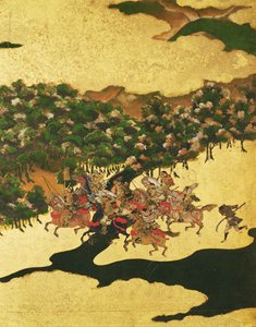 Bataille de Hogen en 1156, période Momoyama (1568-1615) - Japanese School