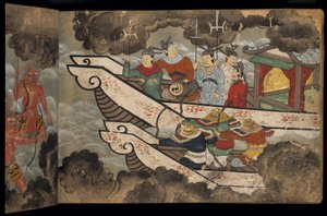 Soldats chinois sur des navires, illustration du 