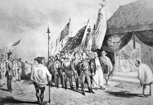 Le commodore Perry au Japon en 1853 rencontrant les commissaires impériaux à Yokohama