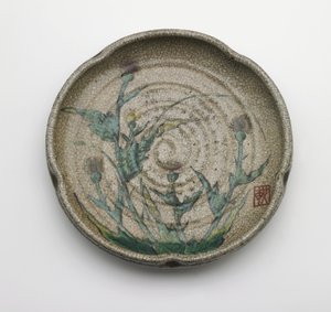 Plat de service à cinq lobes, préfecture de Gifu, période Edo - Japanese School