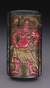 Inro décoré avec Nio, période Edo (1615-1868) japonais - Japanese School