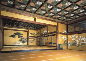 Intérieur du château de Nijō (1602-1626). Art Tokugawa. Architecture. Japon, Kyoto (photo) - Japanese School