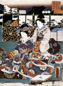 Estampe japonaise : deux femmes, n.d.