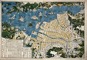 Carte de Nagasaki, Japon, vers 1868