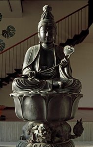 Sculpture de Monju Bosatsu, époque Hoei - Japanese School