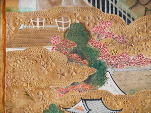 Osakazu Byobu - Paravent japonais à huit panneaux (peinture) - Japanese School