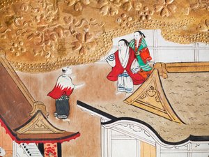 Osakazu Byobu - Paravent japonais à huit panneaux (peinture) - Japanese School
