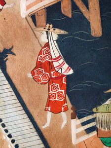Osakazu Byobu - Paravent japonais à huit panneaux (peinture) - Japanese School