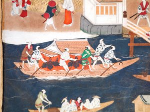 Osakazu Byobu - Paravent japonais à huit panneaux (peinture) - Japanese School