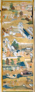 Osakazu Byobu - Paravent japonais à huit panneaux (peinture) - Japanese School