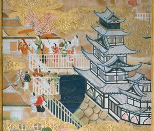 Osakazu Byobu - Paravent japonais à huit panneaux (peinture) - Japanese School