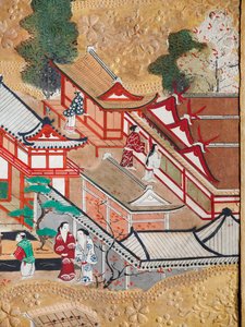 Osakazu Byobu - Paravent japonais à huit panneaux (peinture) - Japanese School