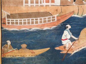 Osakazu Byobu - Paravent japonais à huit panneaux (peinture)