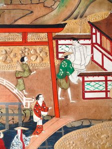 Osakazu Byobu - Paravent japonais à huit panneaux (peinture) - Japanese School