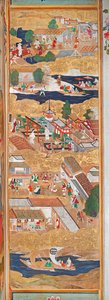 Osakazu Byobu - Paravent japonais à huit panneaux (peinture) - Japanese School