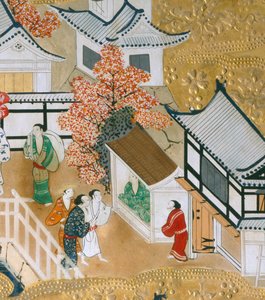 Osakazu Byobu - Paravent japonais à huit panneaux (peinture) - Japanese School
