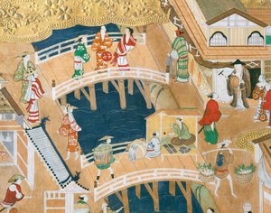Osakazu Byobu - Paravent japonais à huit panneaux (peinture) - Japanese School
