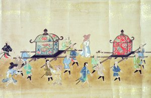 Partie de la sixième ambassade coréenne au Japon lors de la succession de Tokugawa Ietsuna en 1651, peut-être par Kano Masunobu (1625-94) 1655-57 - Japanese School