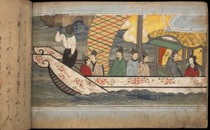 Passagers sur un bateau chinois, illustration du 