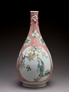 Vase bouteille en forme de poire, ko-Imari - Japanese School