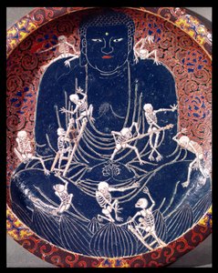 Assiette représentant Bouddha avec dix squelettes (détail) - Japanese School