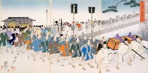 Guerriers Samouraïs en Marche, 19ème siècle - Japanese School