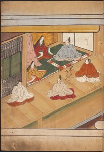 Nobles japonais assis, illustration du 