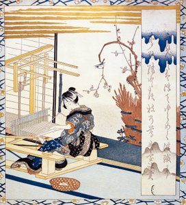 Tissage de la soie, illustration de femmes japonaises
