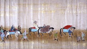 Sixième ambassade coréenne au Japon en Meireki 1 lors de la succession de Tokugawa Ietsuna en 1651, peut-être par Kano Masunobu (1625-94) (détail)