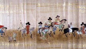 Sixième ambassade coréenne au Japon en Meireki 1 lors de la succession de Tokugawa Ietsuna en 1651, peut-être par Kano Masunobu (1625-94) (détail) - Japanese School