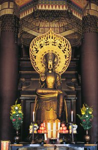 Statue de Bouddha dans le Temple Shitennojiji, Kansai, Osaka, Japon, 6ème siècle
