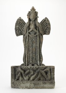 Statuette en pierre grise grossière - Japanese School