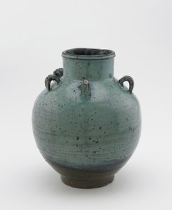 Pot de stockage de feuilles de thé avec cinq anses, préfecture de Saga ou Nagasaki, période Edo - Japanese School