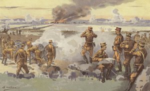 Le bombardement de Liao-yang par notre artillerie - Japanese School