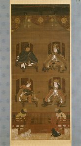 Les Quatre Divinités du complexe du temple de Kōyasan, fin du 14e siècle, période Nanbokuchō (1336-1392), rouleau suspendu
