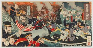 La grande victoire à Kiulian, ère Meiji, 1894 - Japanese School