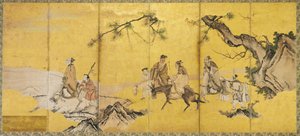 Les Sept Sages de la Forêt de Bambous, école Kanō - Japanese School