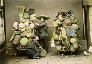 Le vendeur de paniers, c.1888 - Japanese School