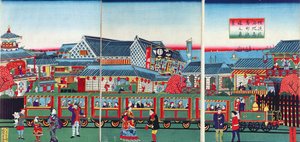 Train à Yokohama, seconde moitié du XIXe siècle