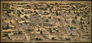 Vues de Kyoto et de ses environs (Rakuchu rakugai zu), vers 1616-1624 (encre, couleur et feuille d